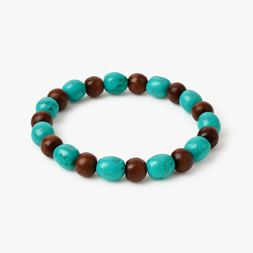 Turquoise Beaded Cuff - Ourfin Bracelet